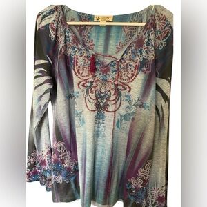 Unity World Wear Floral V-Neck Tunic